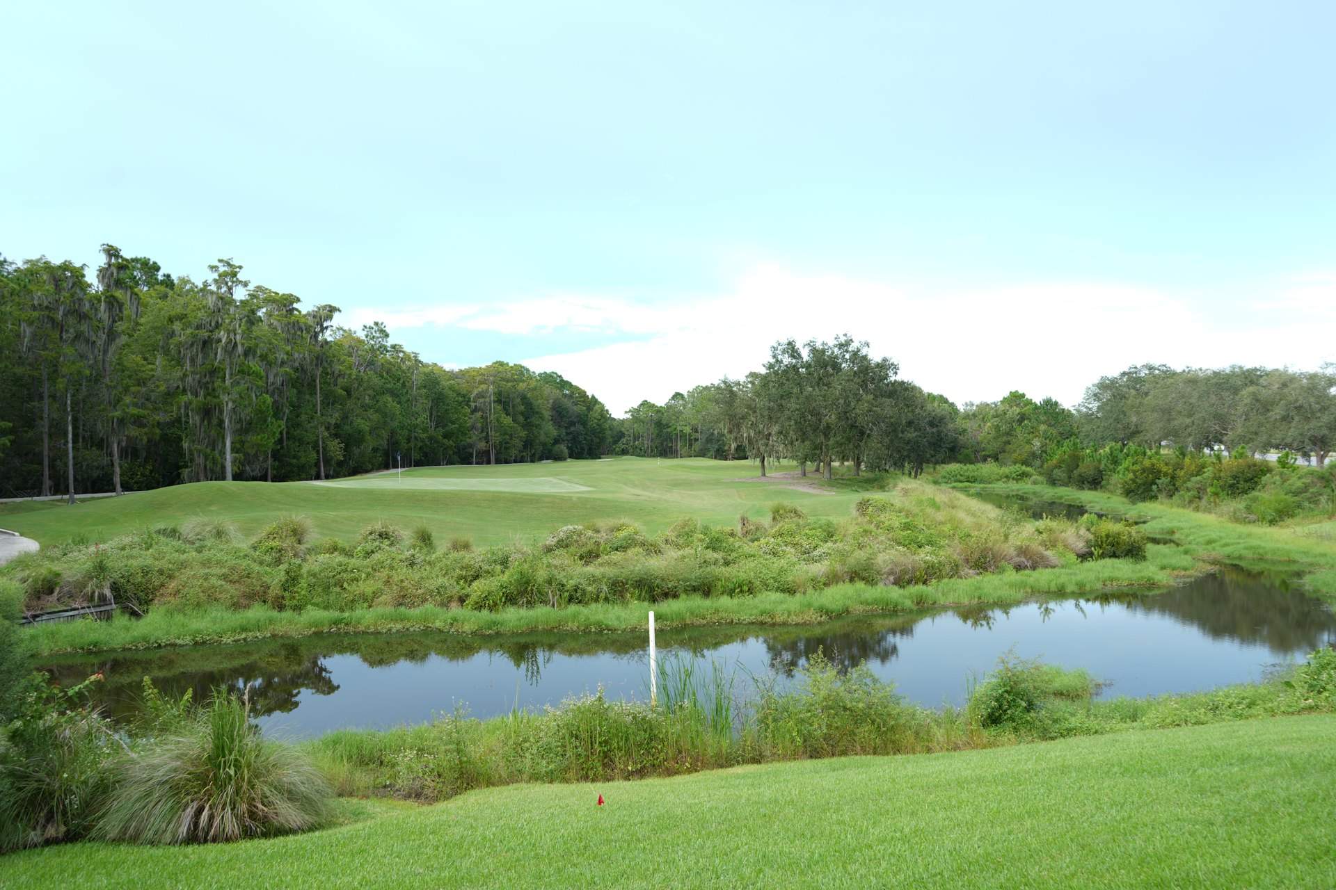 Golf course pond and green in the World Golf Village area